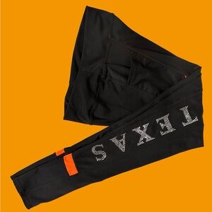 University of Texas Rhinestone Leggings in Black & Burnt Orange